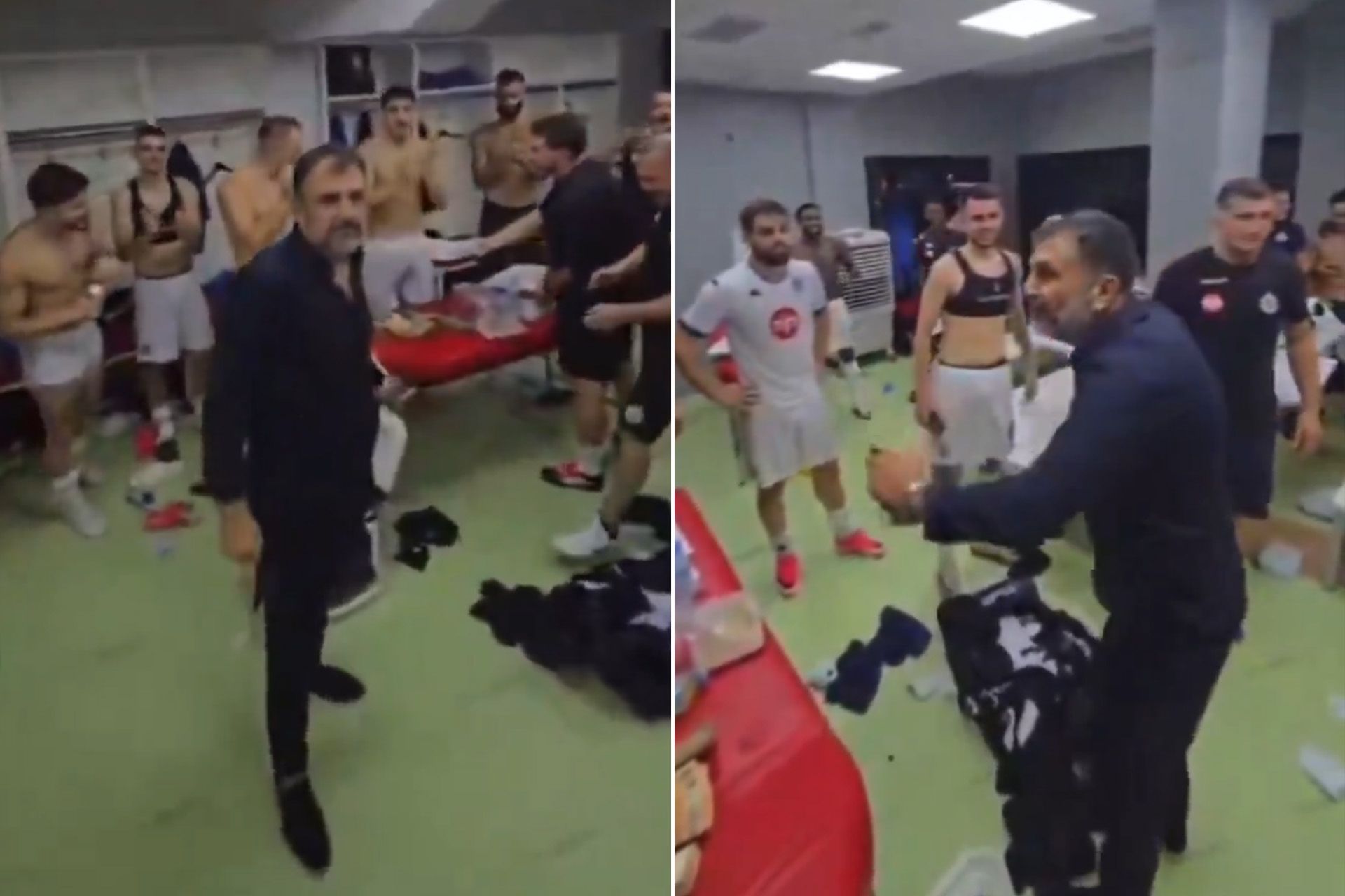 رئيس نادي دينامو سيتي الألباني يرمي رزم نقود على لاعبيه بعد التأهل في دوري المؤتمر الأوروبي